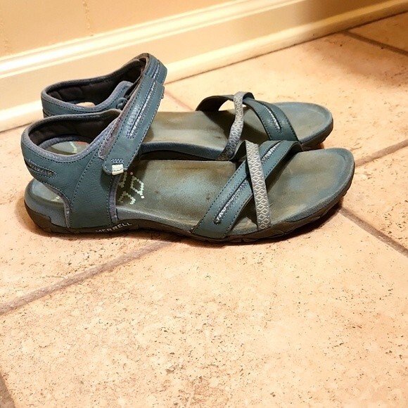 Merrell Women's Terran Cross 2 Strappy Sandals in Blue Smoke Size 11 - Picture 1 of 8